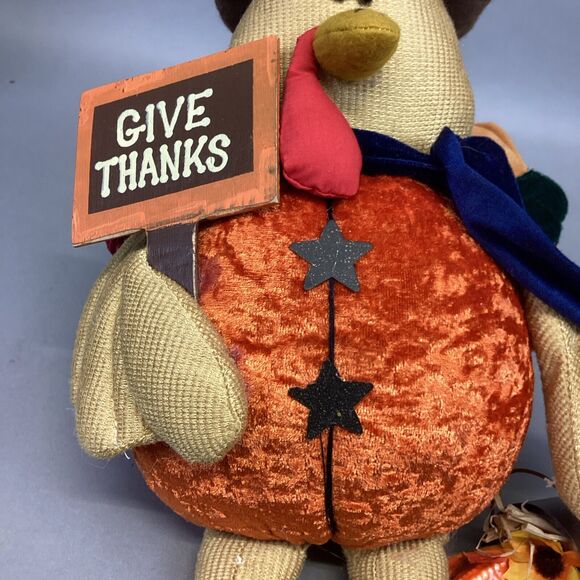 Sunset Bay Seasonal Turkey Pilgrim Plush Shelf Sitter #C5959 - 28” - Picture 15 of 15